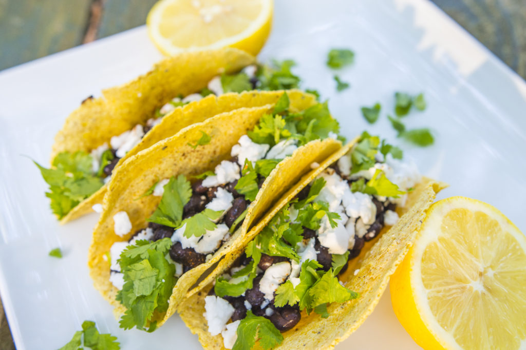 Black Bean Tacos with Vegan Feta - Laura's Vegan Table