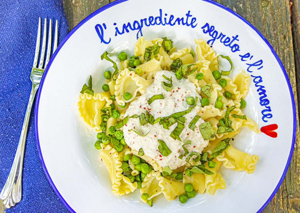Pasta with Cashew Ricotta and Mint - Laura's Vegan Table