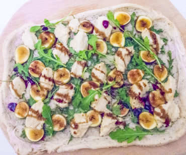 Fig, Almond Ricotta and Arugula Pizza