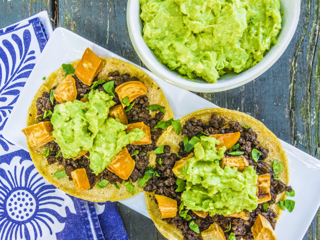 Lentil and Sweet Potato Tacos with Guacamole - Laura's Vegan Table