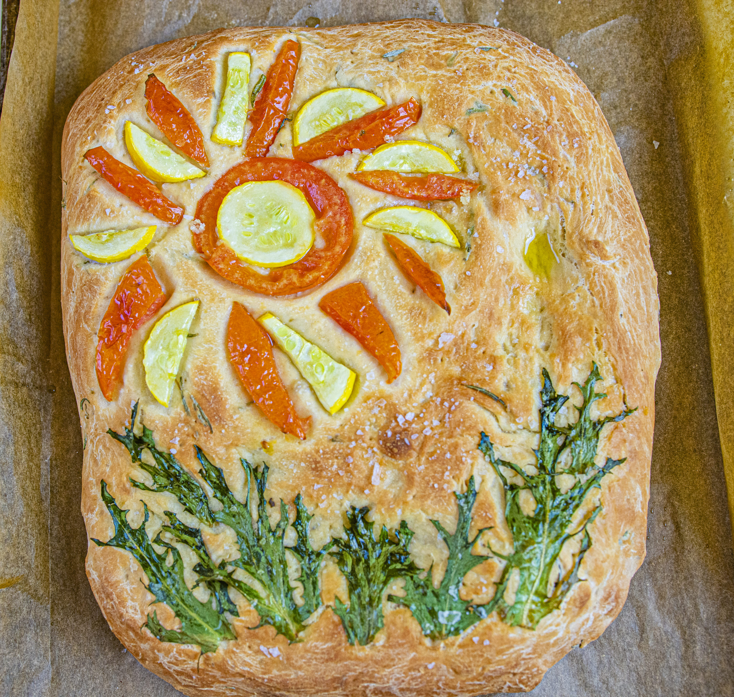 Garden Focaccia - Laura's Vegan Table