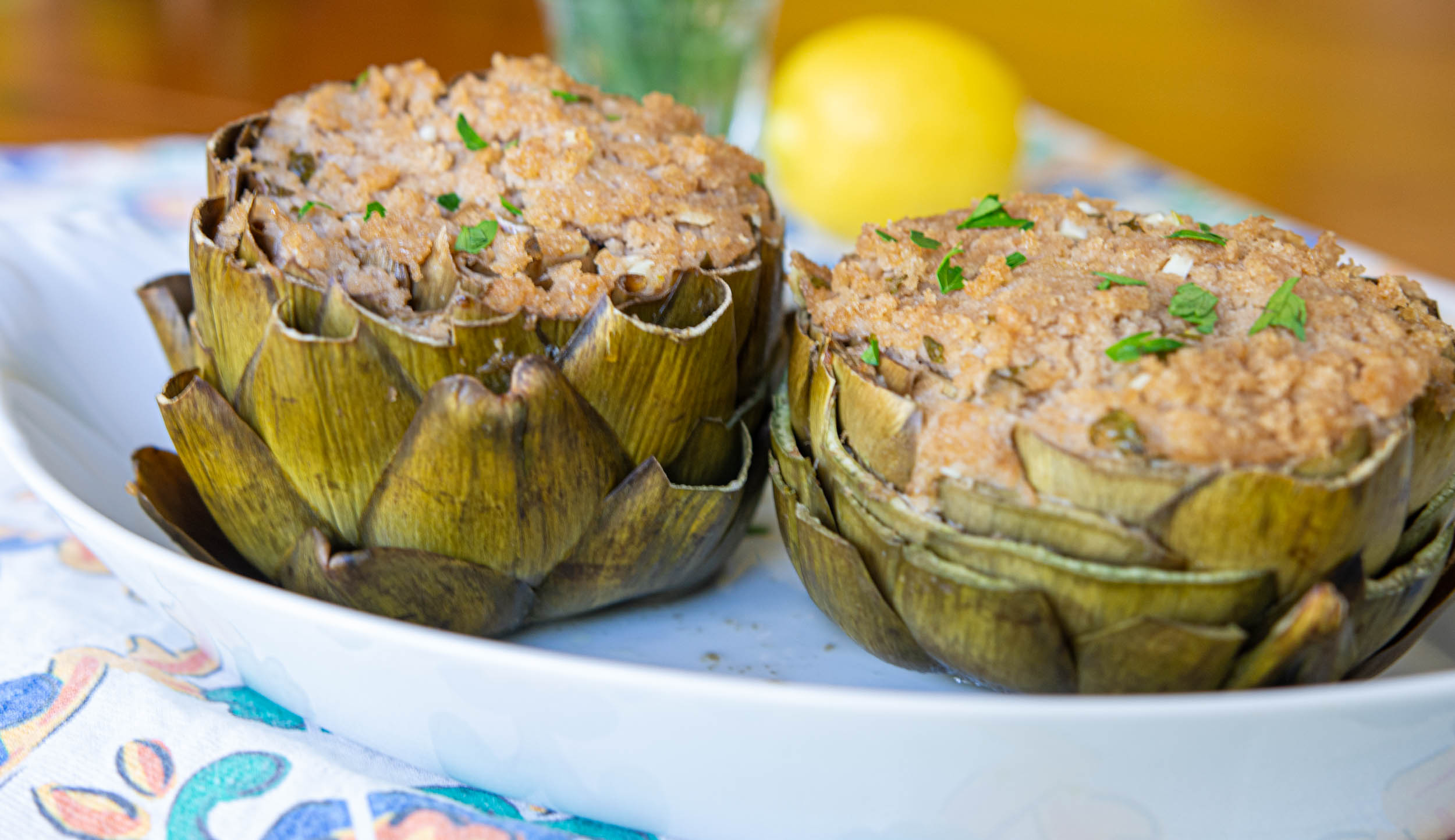 Italian Stuffed Artichokes - Laura's Vegan Table
