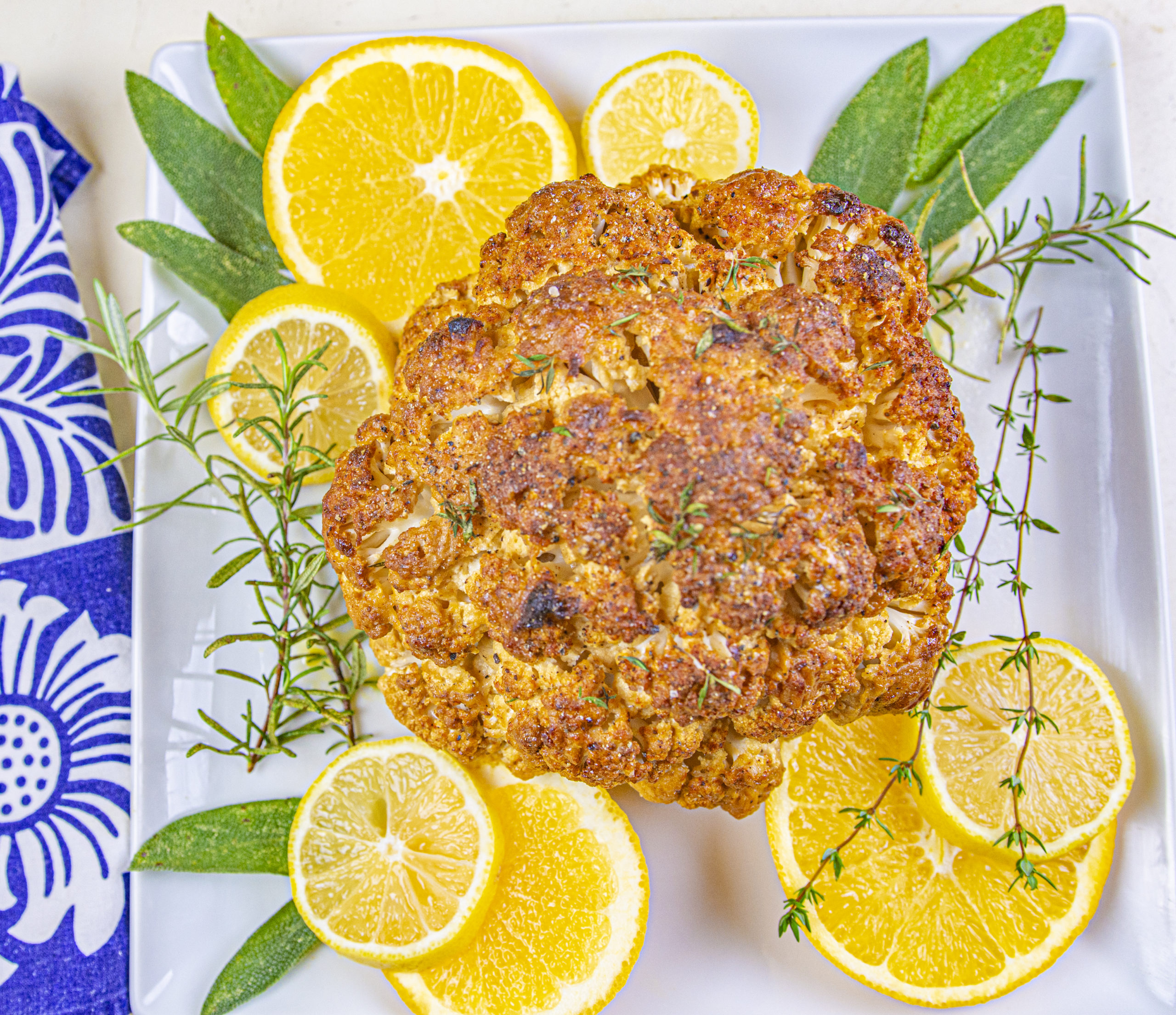 Whole Roasted Cauliflower in Mustard Sauce Laura's Vegan Table